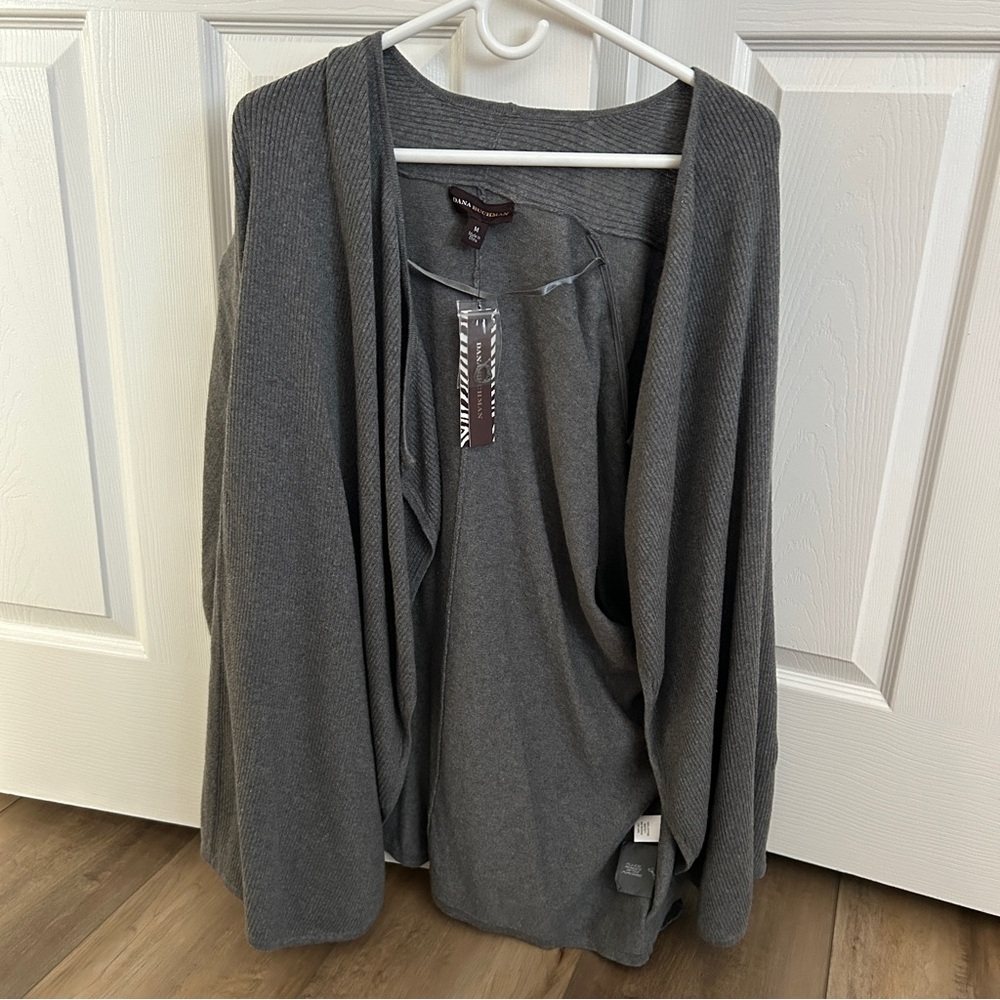 Brand New Dana Buchman Gray Knit Cardigan